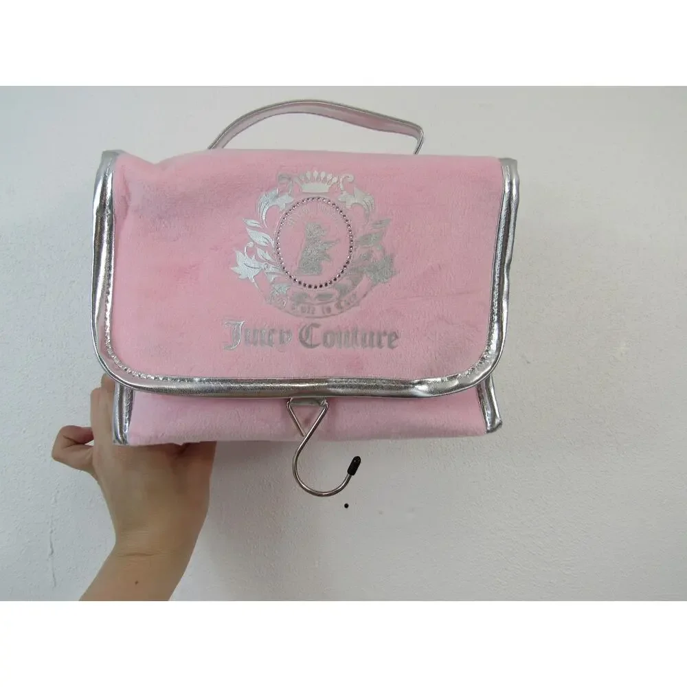 NWT Juicy Couture Travel Cosmetic Bag Light Pink Makeup Pouch Beauty